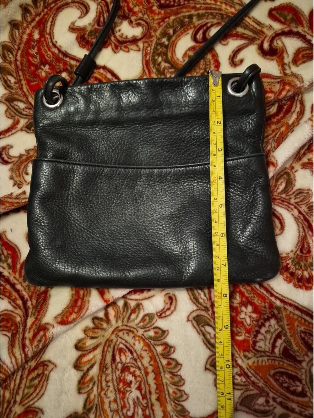 Margot Black Pebbled Genuine Leather Crossbody Bag Small Shoulder Purse Zip Top